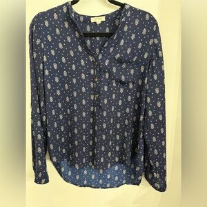 Chocolate Navy Floral Button Down Shirt